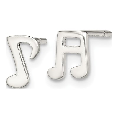Sterling Silver Music Note Stud Earrings – view 3