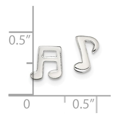Sterling Silver Music Note Stud Earrings – view 5