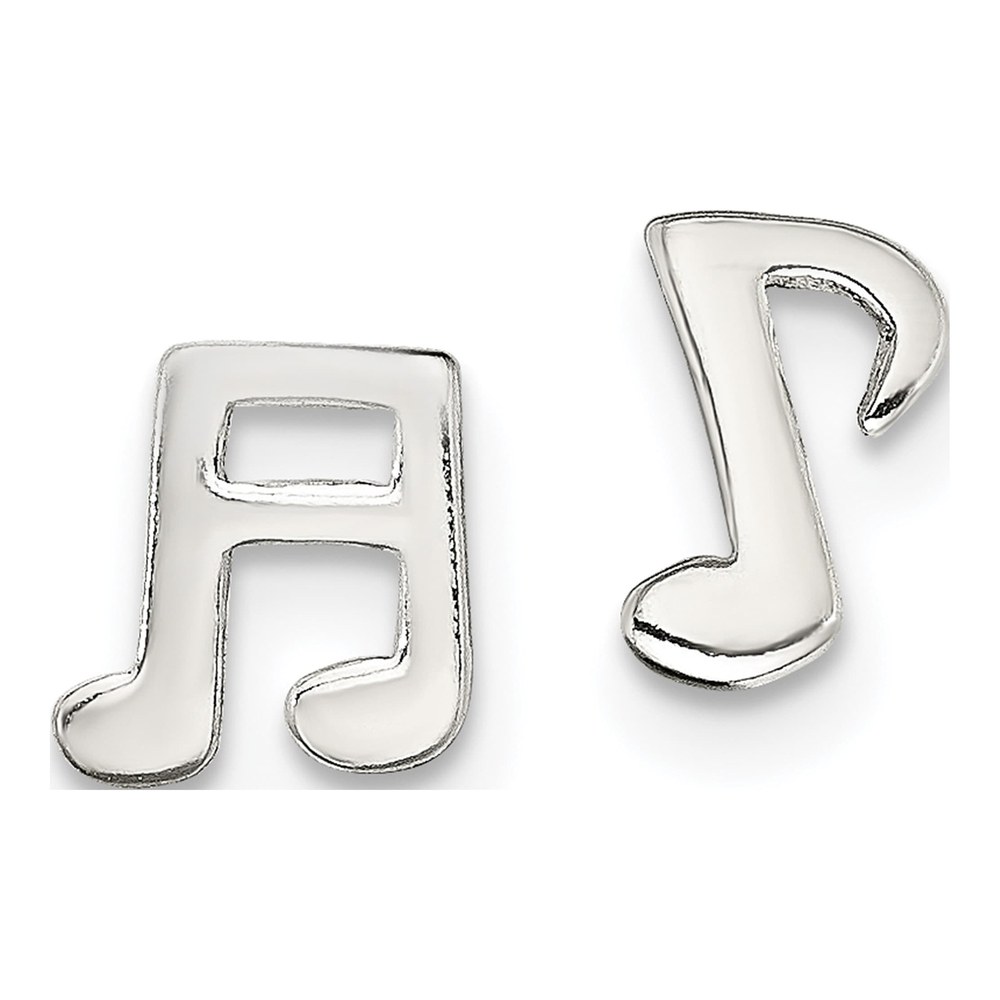 Sterling Silver Music Note Stud Earrings
