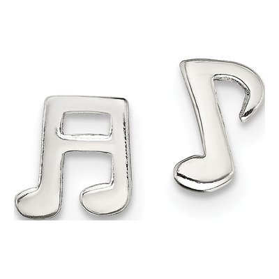 Sterling Silver Music Note Stud Earrings
