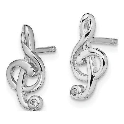 Sterling Silver CZ Fancy Stud Earrings – view 3