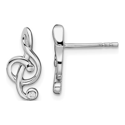 Sterling Silver CZ Fancy Stud Earrings