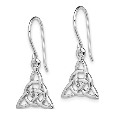 Sterling Silver Trinity Knot Dangle Earrings – view 3