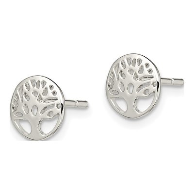 Sterling Silver Tree Stud Earrings – view 3