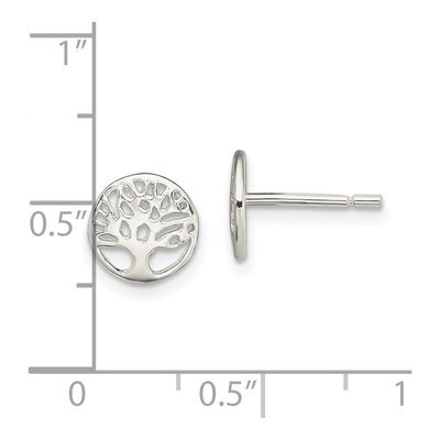 Sterling Silver Tree Stud Earrings – view 5