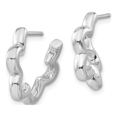 Sterling Silver 18mm Flower Hoop Earrings – view 2