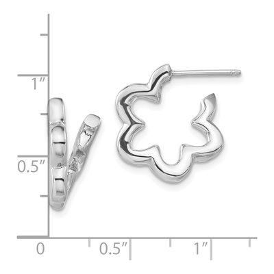 Sterling Silver 18mm Flower Hoop Earrings – view 3