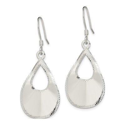 Sterling Silver Teardrop Dangle Earrings – view 3