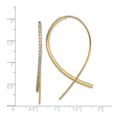 Gold-Plated Sterling Silver CZ Threader Earrings – view 5