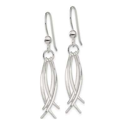 Sterling Silver Curved Dangle Earrings – view 3