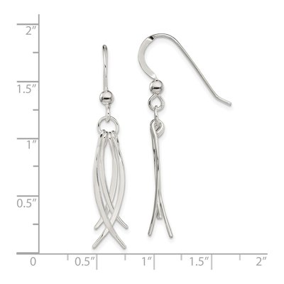 Sterling Silver Curved Dangle Earrings – view 5