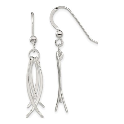 Sterling Silver Curved Dangle Earrings