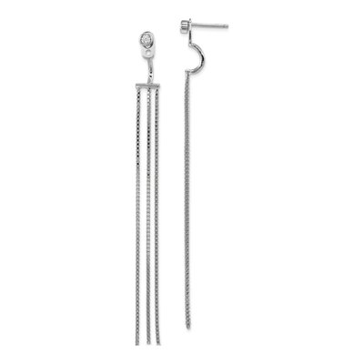 Sterling Silver CZ Front-Back Dangle Earrings