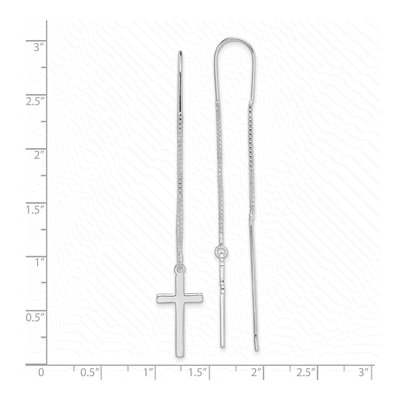 Sterling Silver Cross Threader Earrings – view 6