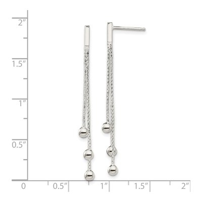 Sterling Silver 3-Strand Beaded Dangle Earrings – view 5