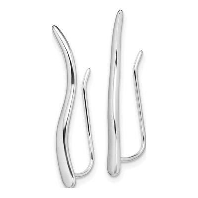 Sterling Silver Curved Ear Climber Threader Earrings – view 3