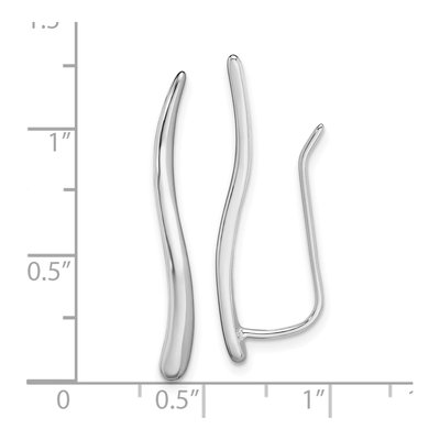 Sterling Silver Curved Ear Climber Threader Earrings – view 5