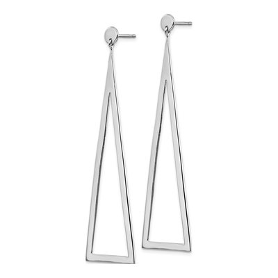 Sterling Silver Triangle Dangle Earrings – view 3