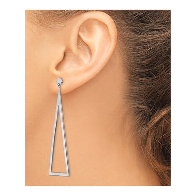 Sterling Silver Triangle Dangle Earrings – view 4