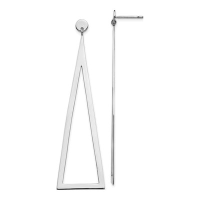 Sterling Silver Triangle Dangle Earrings