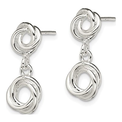 Sterling Silver Knot Dangle Earrings – view 3