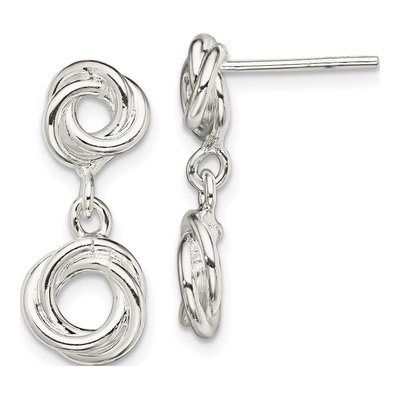 Sterling Silver Knot Dangle Earrings