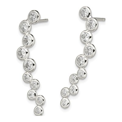 Sterling Silver CZ Ear Climber Ear Climbers – view 3