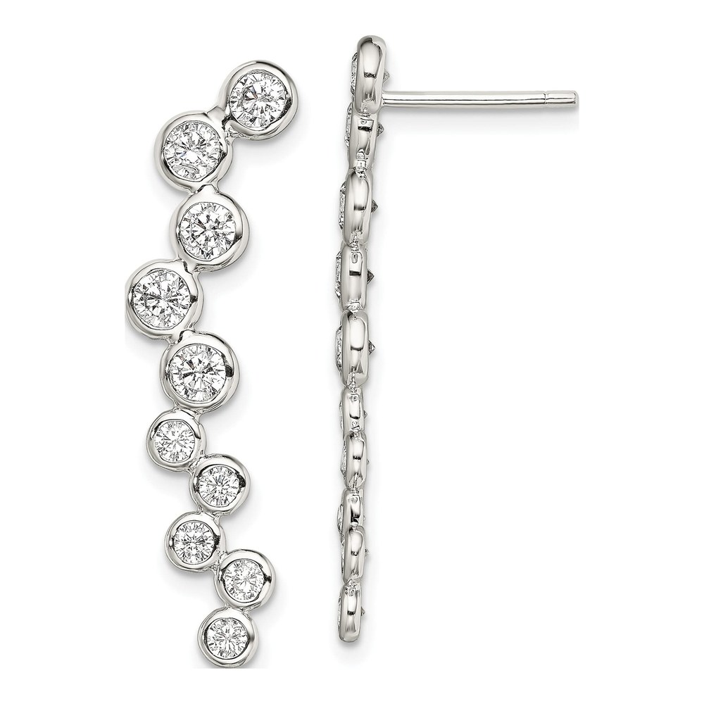 Sterling Silver CZ Ear Climber Ear Climbers