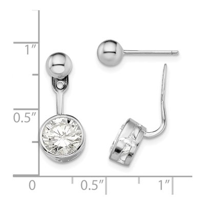 Sterling Silver CZ Front Back Dangle Earrings – view 5