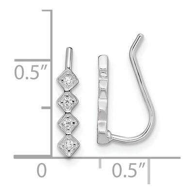 Sterling Silver CZ Ear Climber Threader Earrings – view 5