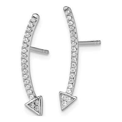 Sterling Silver CZ Arrow Ear Climber Ear Climbers – view 3