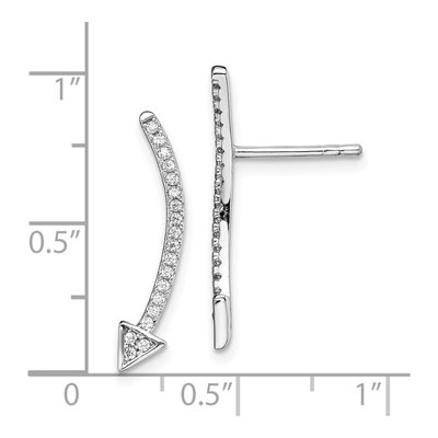 Sterling Silver CZ Arrow Ear Climber Ear Climbers – view 5