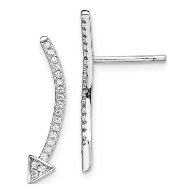 Sterling Silver CZ Arrow Ear Climber Ear Climbers