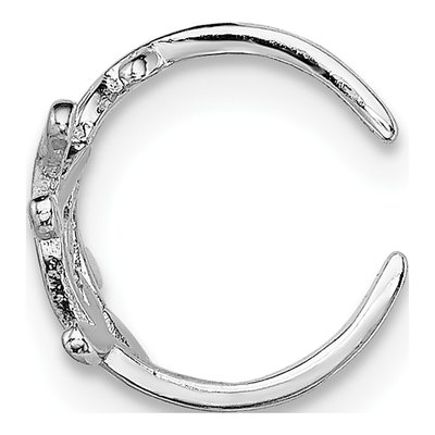 Sterling Silver 15mm Textured Leaf Cuff Ear Cuff – view 3