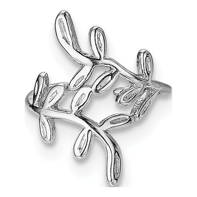 Sterling Silver 15mm Textured Leaf Cuff Ear Cuff