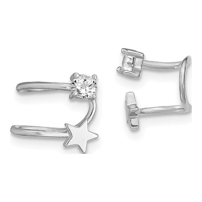 Sterling Silver 9mm CZ Star Ear Cuff Ear Cuff