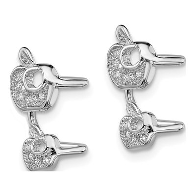 Sterling Silver CZ Double Apple Ear Cuff Ear Cuff – view 3