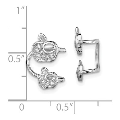 Sterling Silver CZ Double Apple Ear Cuff Ear Cuff – view 4