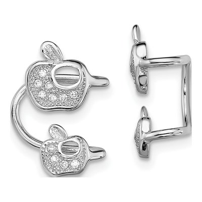 Sterling Silver CZ Double Apple Ear Cuff Ear Cuff