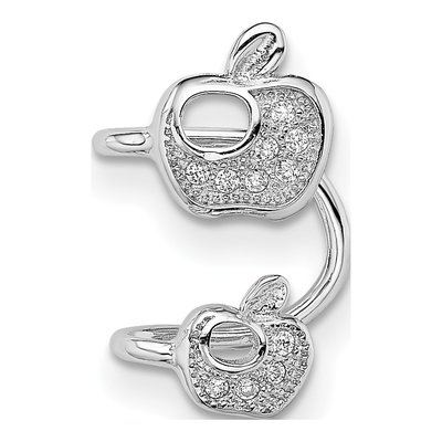 Sterling Silver CZ Double Apple Ear Cuff Ear Cuff – view 3