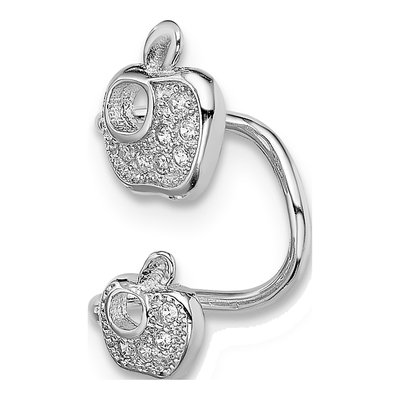 Sterling Silver CZ Double Apple Ear Cuff Ear Cuff – view 5