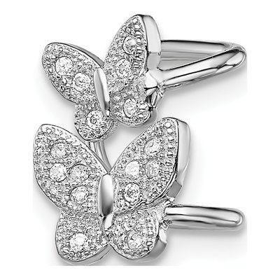 Sterling Silver 15mm CZ Butterfly Left Ear Cuff Ear Cuff – view 4