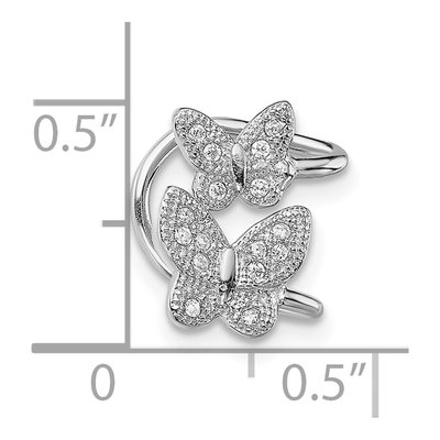 Sterling Silver 15mm CZ Butterfly Left Ear Cuff Ear Cuff – view 5