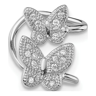 Sterling Silver 15mm CZ Butterfly Left Ear Cuff Ear Cuff
