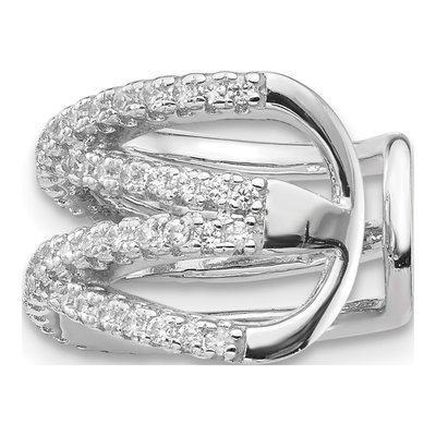 Sterling Silver 10mm CZ Double Ear Cuff Ear Cuff – view 3