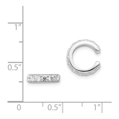 Sterling Silver 11mm CZ Ear Cuff Ear Cuff – view 5