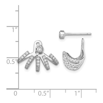 Sterling Silver CZ Front Back Dangle Earrings – view 5