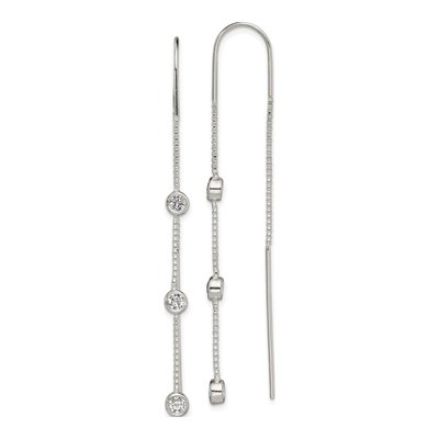 Sterling Silver CZ Threader Earrings