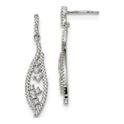 Sterling Silver CZ Dangle Earrings
