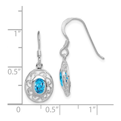 Sterling Silver Swiss Blue Topaz Dangle Earrings – view 5